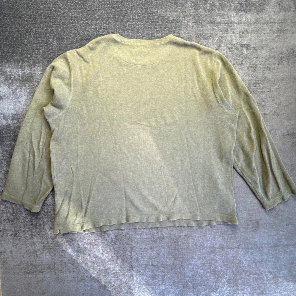 Banana Republic Sweater Men XL Olive Green Ribbed Knit Cotton Pullover Crew Neck